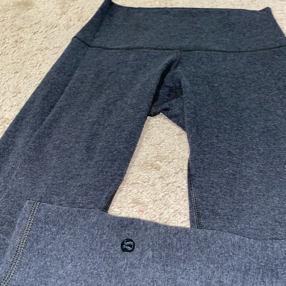 High Waisted Cropped Soft Grey Lululemon Leggings